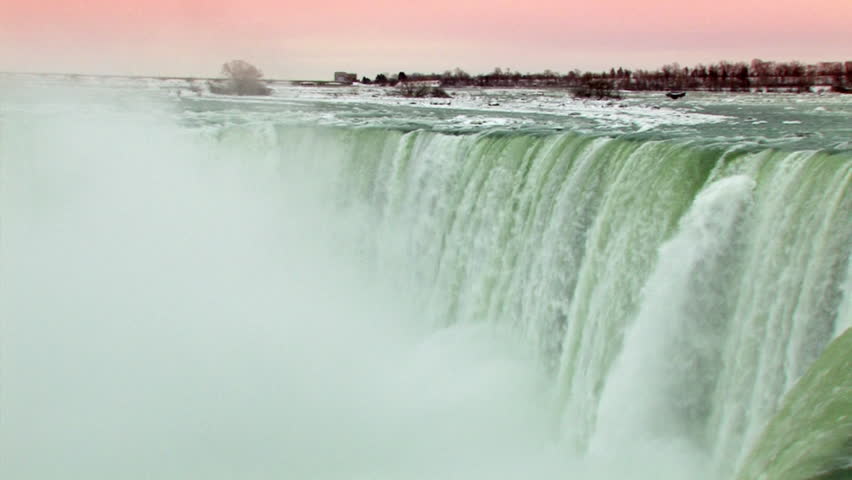 The crest of the Horseshoe Falls in Niagara Falls, Canada.