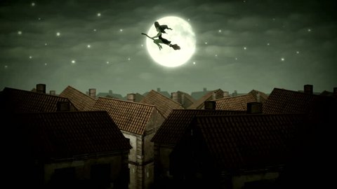 Witch Flying In The Sky