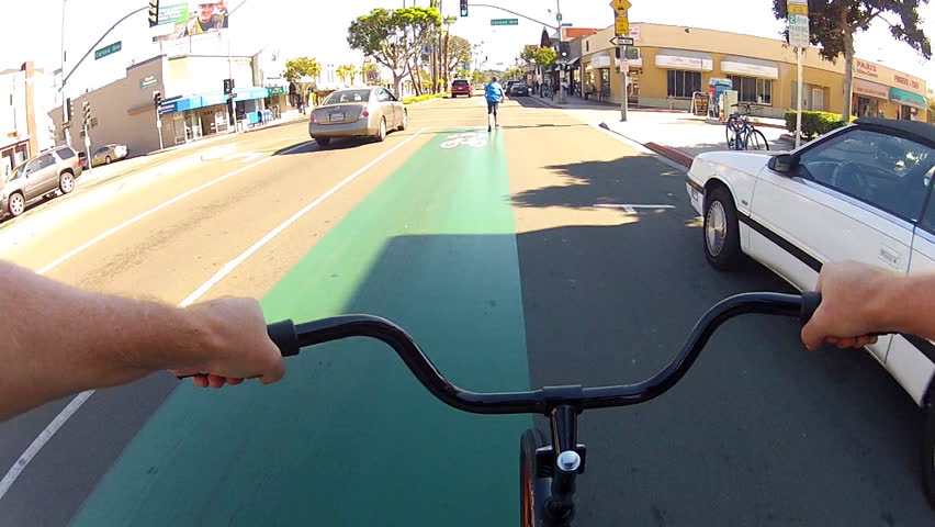 LONG BEACH - NOV 12: The point of view of someone riding a bike in the new