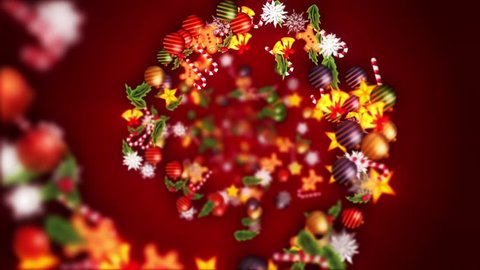 Christmas Decoration on Red background