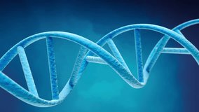 DNA Strand with Blue Background Seamless Looping 