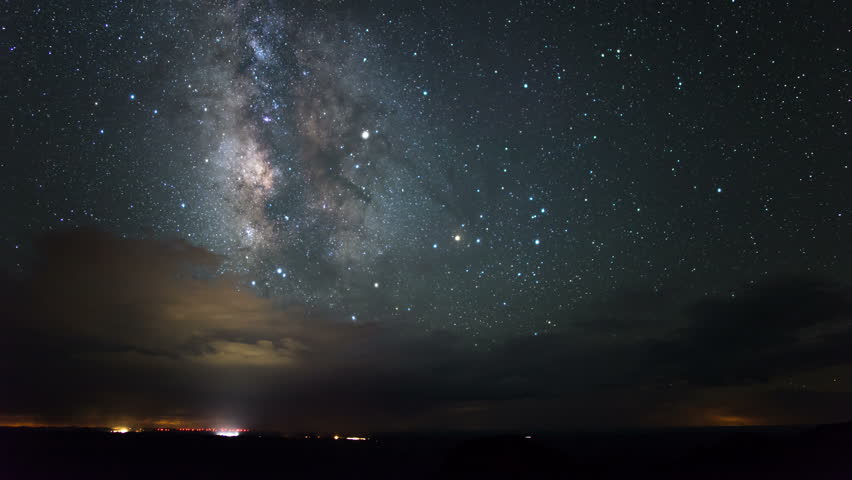 Grand Canyon North Rim Milky Way Time Lapse Thunder Storm Clouds