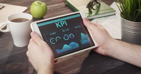 Controlling KPI information using tablet computer at desk