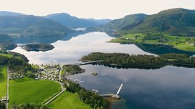 Aerial footage Beautiful Nature Norway. Aerial FPV drone flights.