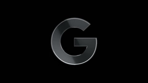 Editorial Animation: 3D rotation of symbol of Google, Google Plus logos from glass. Animation of seamless loop.