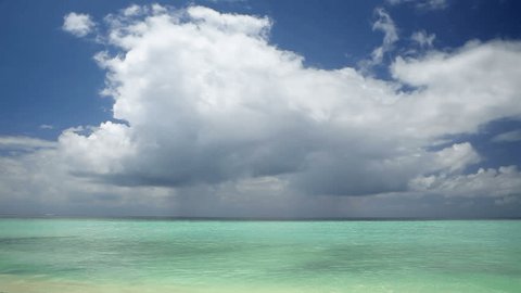Coming tropical storm clouds in Maldives islands