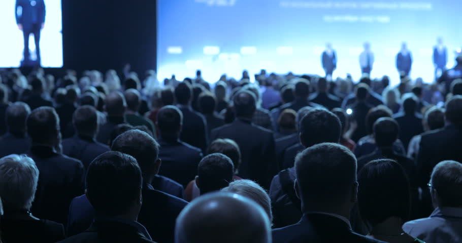 people at a conference or presentation, workshop, master class photograph. Back view Royalty-Free Stock Footage #31496914