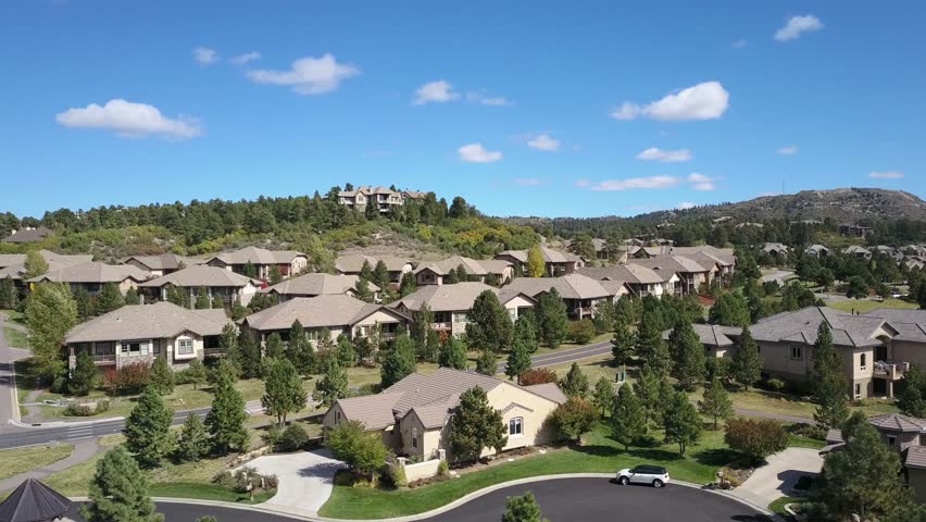 Aerial Drone View of the Village in Castle Pines Colorado