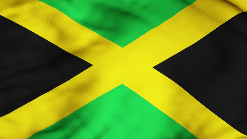The Jamaica Flag Waving in Stock Footage Video (100% Royalty-free