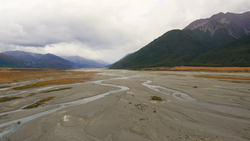 View of Tasman River at Aoraki Mount Cook National Park
