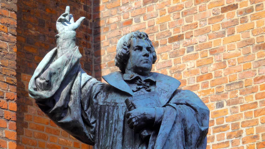 Statue of the great Reformer Martin Luther in Hannover Germany Royalty-Free Stock Footage #31521103