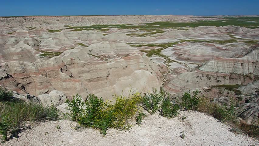 Rugged rock formations seen from the Big Badlands Overlook in South Dakota