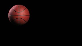 Basketball, jumping on black background, loop