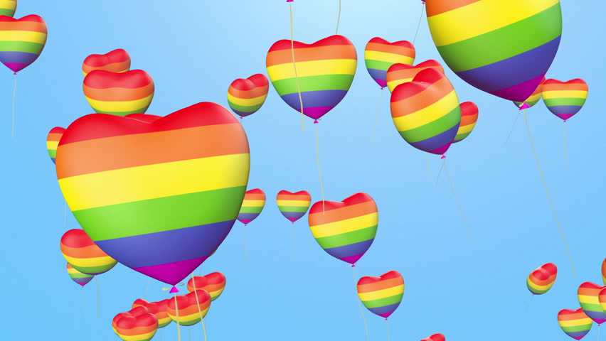 heart balloons gay pride intro: стоковое видео (без лицензионных платежей),...
