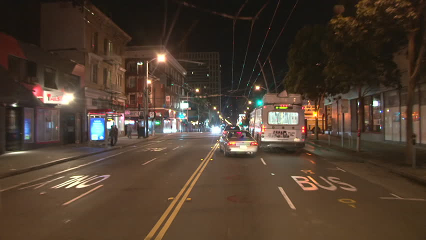 SAN FRANCISCO, CA - CIRCA 2012: San Francisco street view at night, or early