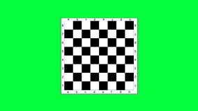 on the chessboard of cells turn over at a time, replacing one one. used green background. animated video