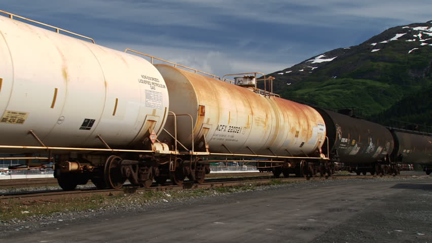 WHITTIER, AK - CIRCA 2012: Train-building taking place, this section of the