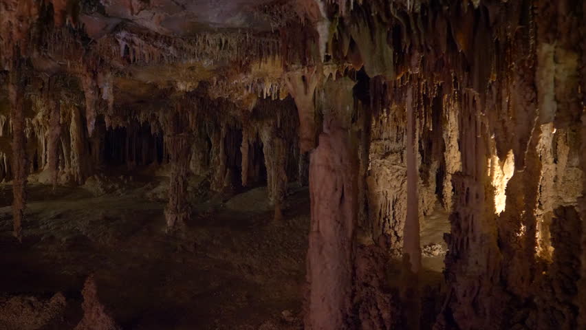Stalactites and stalagmites inside the Lehman Caves at Great Basin National Park, Nevada