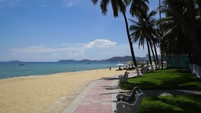 Nha Trang beach. Nha Trang is a coastal city in Vietnam, famous with beautiful beaches and bays