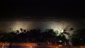 Peaceful beach in heaven Nha Trang, VietNam at night.