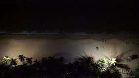 Peaceful beach in heaven Nha Trang, VietNam at night.