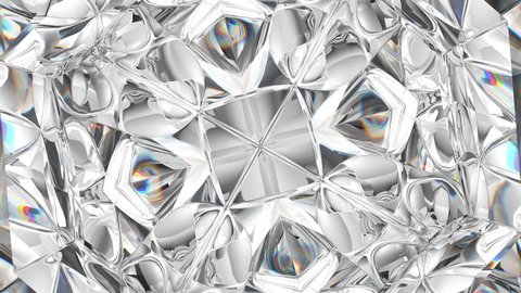sparkling diamond macro rotating seamless loop. kaleidoscope. 3d render, 3d animation స్టాక్ వీడియో