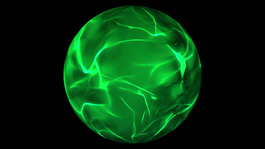  Green Glowing  Energy Ball Over Stock Footage Video 100 