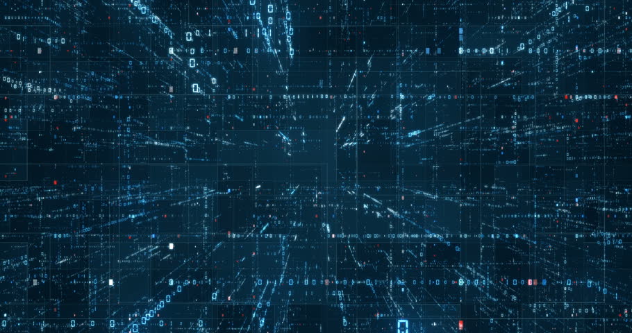 Digital binary code background loop - Fly through abstract 3D rendering of a scientific technology data binary code network conveying connectivity, complexity and data flood of modern digital age Royalty-Free Stock Footage #31579318