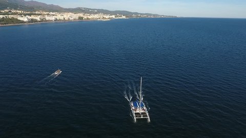 Catamaran Marbella Costa del sol Drone