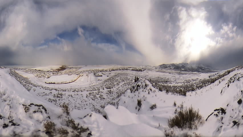 Time lapse shot in high definition of a landscape in the winter.