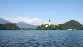 Timelapse of the Island Bled in the Julian Alps in Slovenia. 4K Ultra HD 3840x2160 Video Clip