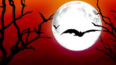 Halloween bats on full moon, Happy Haloween 