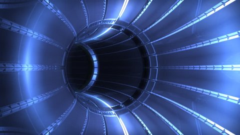 Futuristic Blue Light Tunnel Seamless Loop Stock Footage Video (100% ...