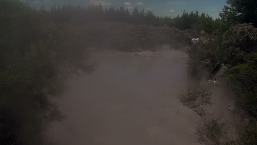 Rotorua, New Zealand - Bubbling mud pool area in the Wai O Tapu valley with