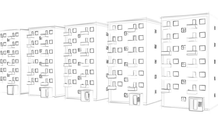 Animated Drawing of an Apartment Stock Footage Video (100% Royalty-free