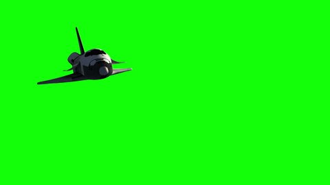 Flight Of Space Shuttle.Green Screen. 3D Animation. 