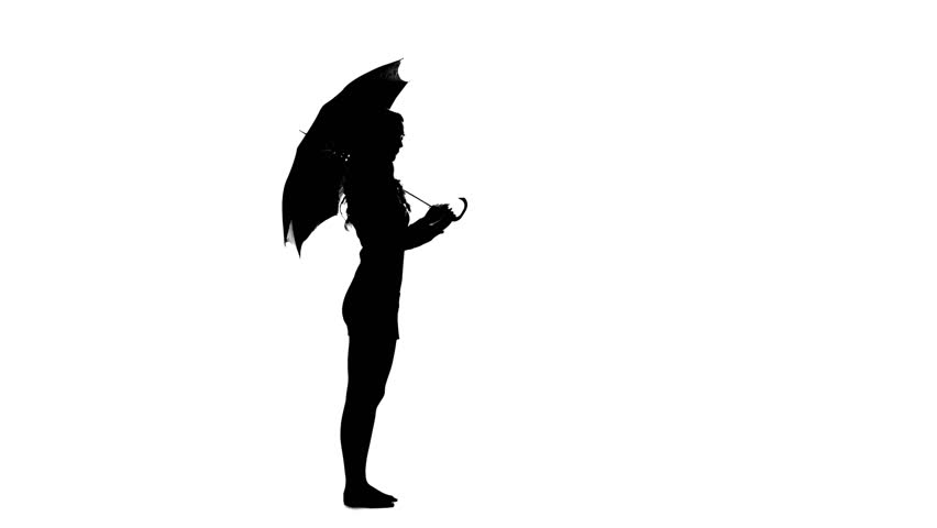 Girl with Umbrella Video Silhouette Stock Footage Video (100% Royalty ... Dancing With Umbrella Silhouette
