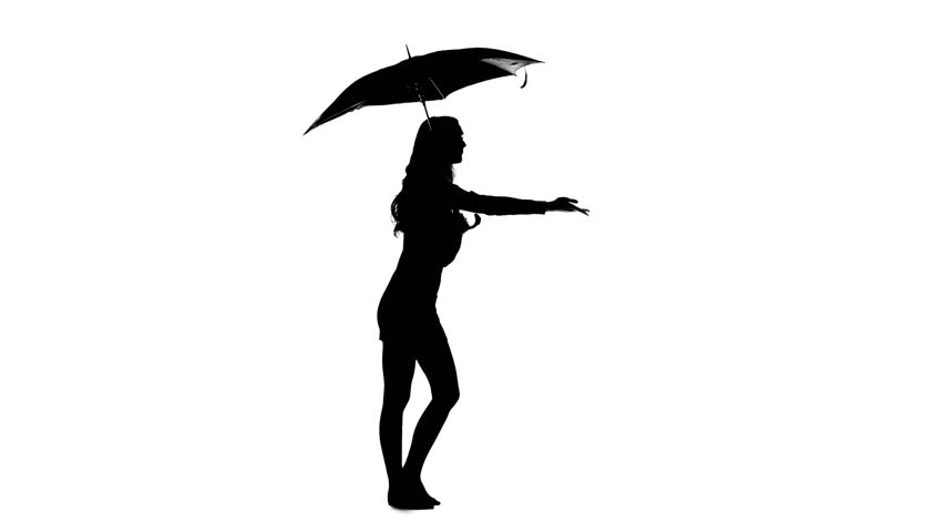 Woman Opened The Umbrella White Stock Footage Video 100 Royalty Free 31622773 Shutterstock