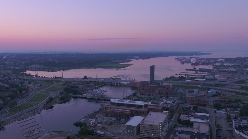 Aerial Rhode Island Providence July 2017 Sunrise 4K Inspire 2