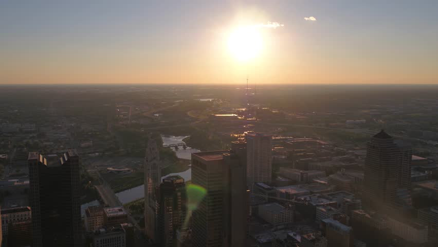 Aerial Ohio Columbus July 2017 Sunset 4K Inspire 2