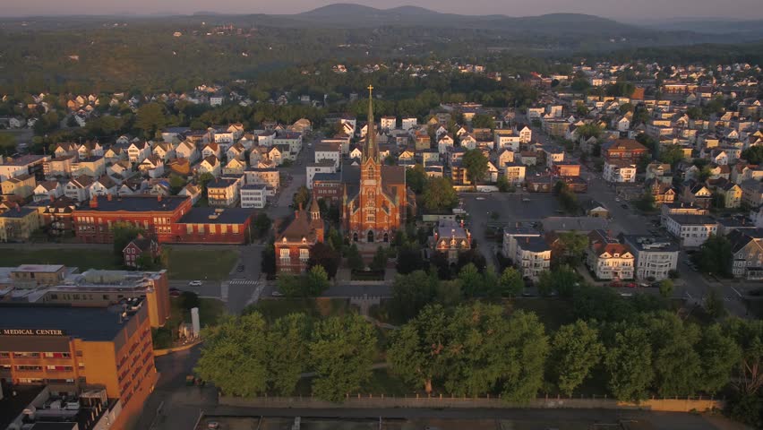 Aerial New Hampshire Manchester July 2017 Sunrise 4K Inspire 2