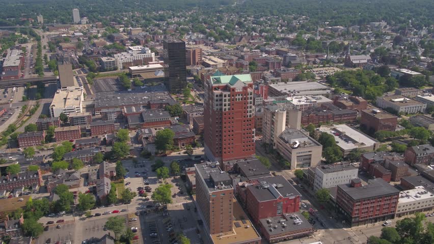 Aerial New Hampshire Manchester July 2017 Sunny Day 4K Inspire 2