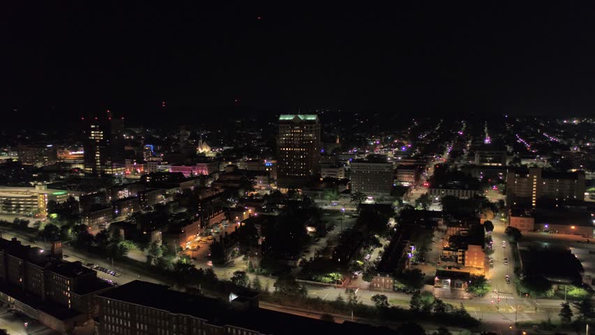 Aerial New Hampshire Manchester July 2017 Night 4K Inspire 2