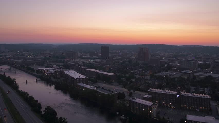 Aerial New Hampshire Manchester July 2017 Sunrise 4K Inspire 2