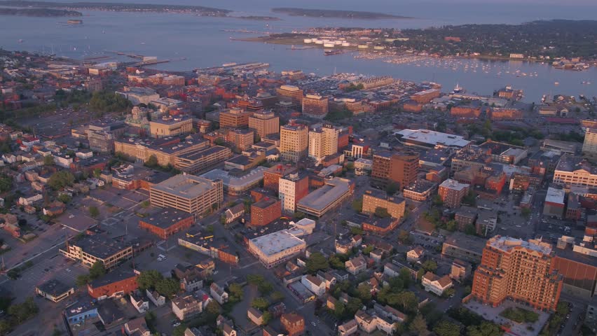 Aerial Maine Portland July 2017 Sunset 4K Inspire 2 