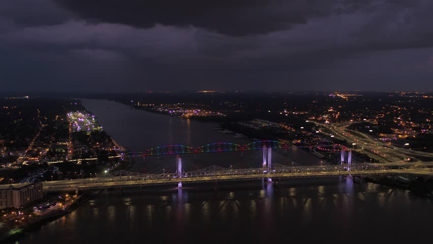 Aerial Kentucky Louisville July 2017 Night 4K Inspire 2 