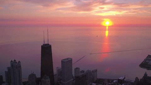 Aerial Illinois Chicago July 2017 Sunrise 4K Inspire 2 