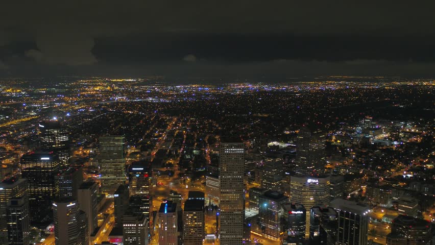 Aerial Colorado Denver July 2017 Night 4K Inspire 2