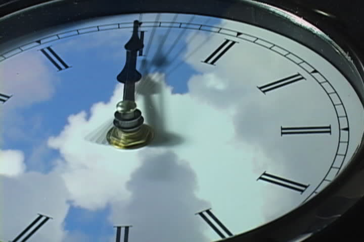 Fast moving clouds over clock in time-lapse (loop) Royalty-Free Stock Footage #316450