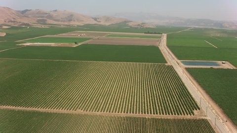 California circa-2017, Aerial shot of Guadalupe area farmlands. Shot with Cineflex and RED Epic-W Helium.